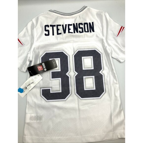 Rhamondre Stevenson #38 New England Patriots NFL White Jersey Girl's MEDIUM NWT - Picture 1 of 7